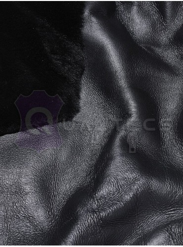 Мех дубленочный Овчина Merino | Цвет: Черный Гладкий
