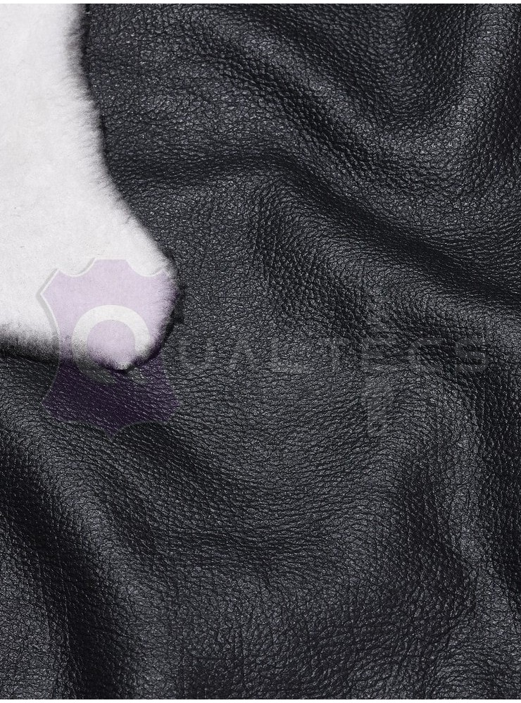 Мех дубленочный Овчина Merino | Цвет: Черный | Цвет меха: Белый Мех дубленочный Овчина Merino | Цвет: Черный | Цвет меха: Белый